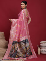 VANAYA Blush Petal Heritage Weave Saree