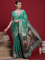 VANAYA Emerald Mist Heritage Weave Saree