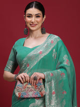 VANAYA Emerald Mist Heritage Weave Saree