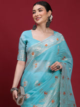 VANAYA Sky Bloom Artistic Weave Saree