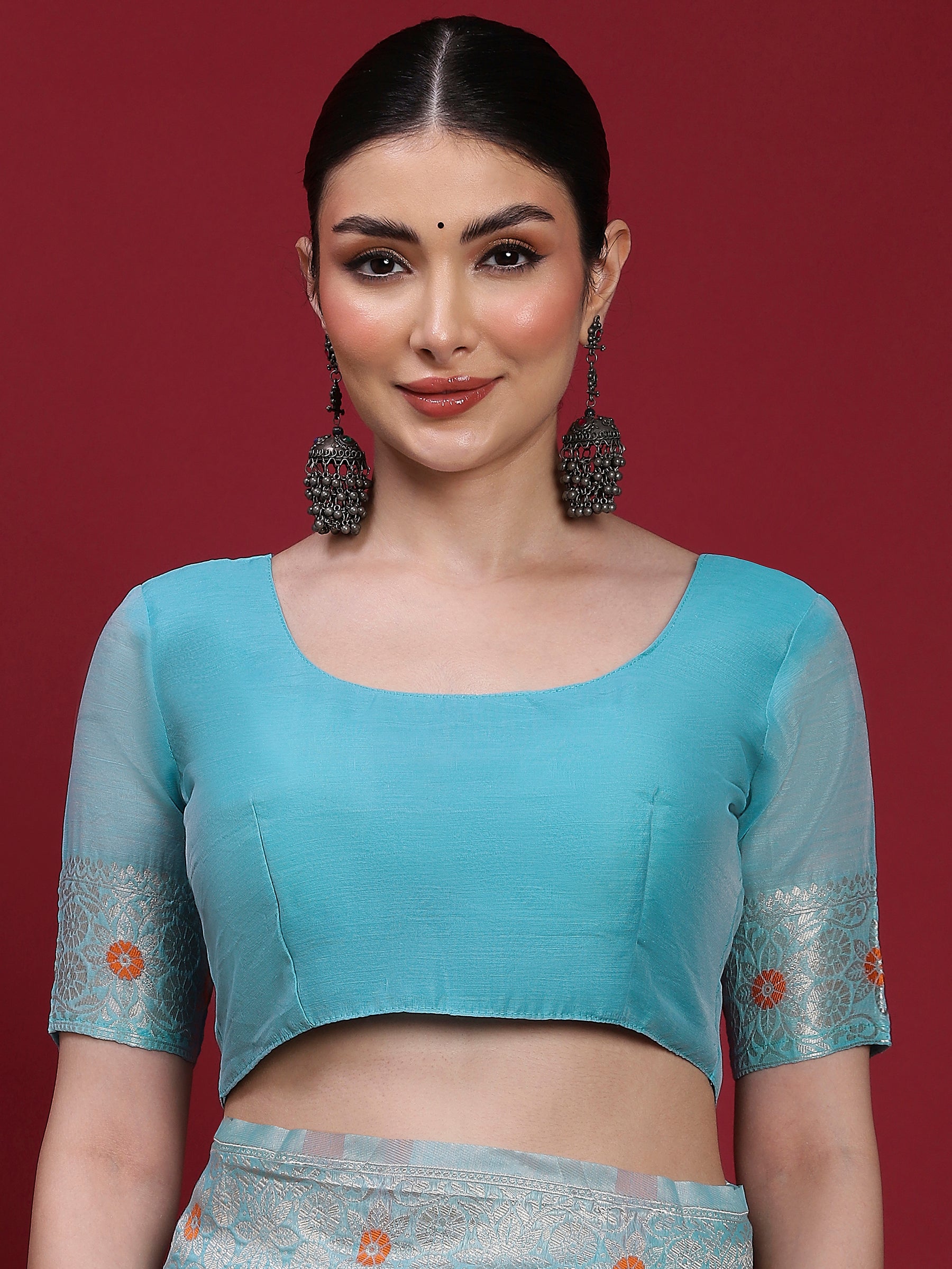 VANAYA Sky Bloom Silver Weave Saree
