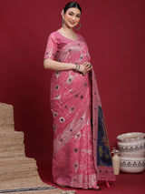 VANAYA Rosewood Scenic Weave Saree