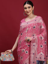 VANAYA Rosewood Scenic Weave Saree