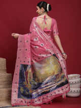 VANAYA Rosewood Scenic Weave Saree