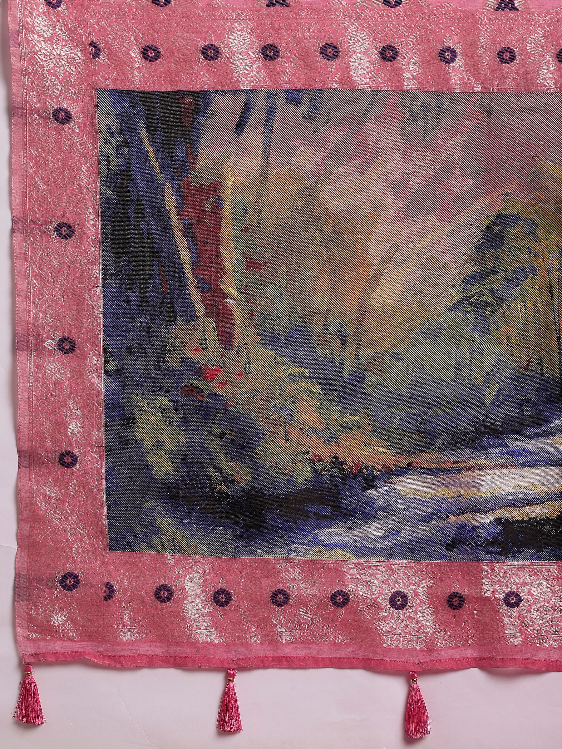 VANAYA Rosewood Scenic Weave Saree