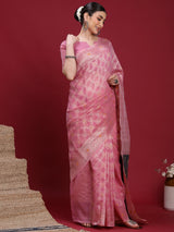 VANAYA Blush Garden Artistic Weave Saree
