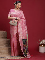 VANAYA Blush Garden Artistic Weave Saree