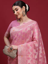 VANAYA Blush Garden Artistic Weave Saree