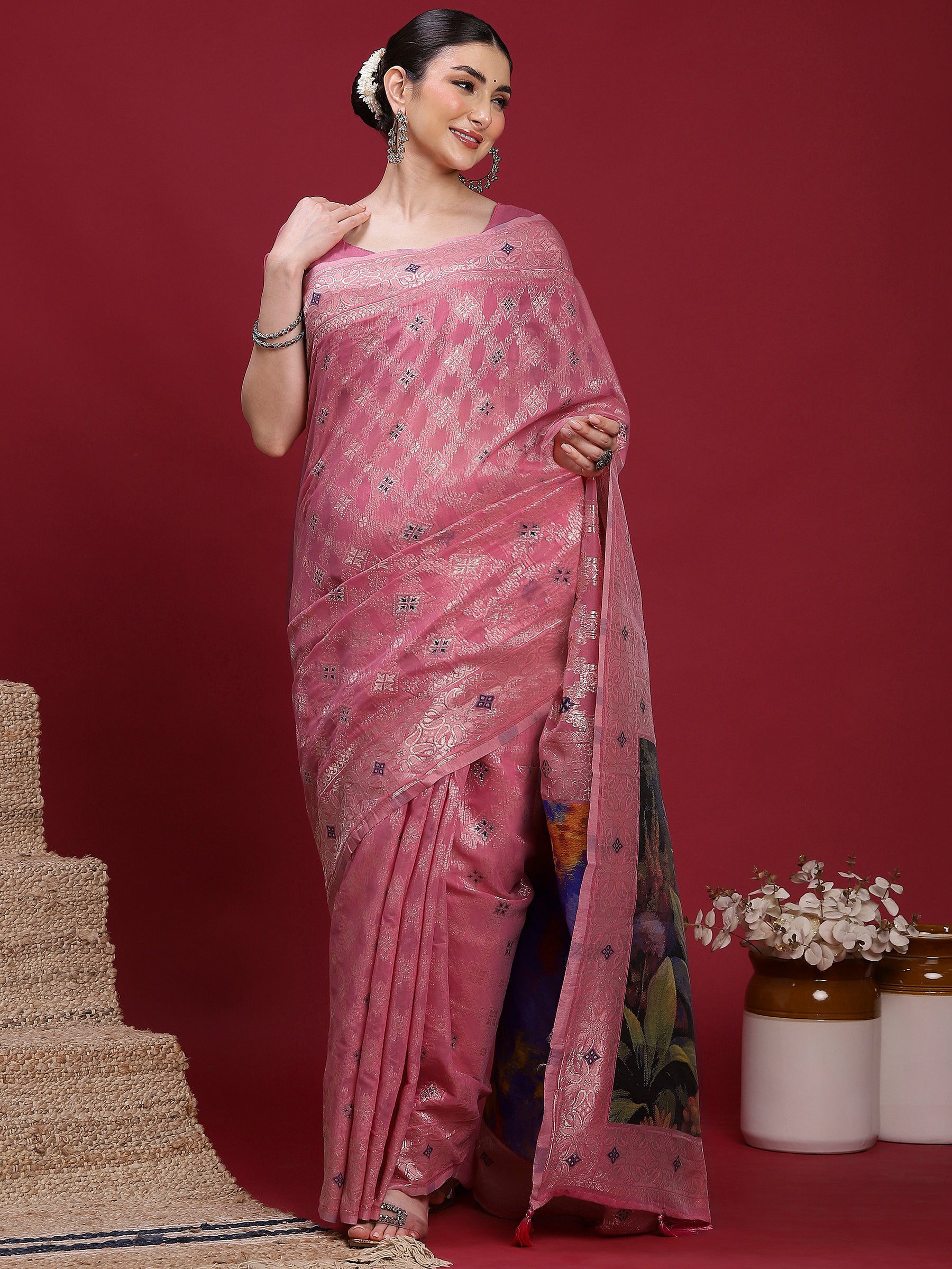 VANAYA Rosy Enchanted Garden Saree