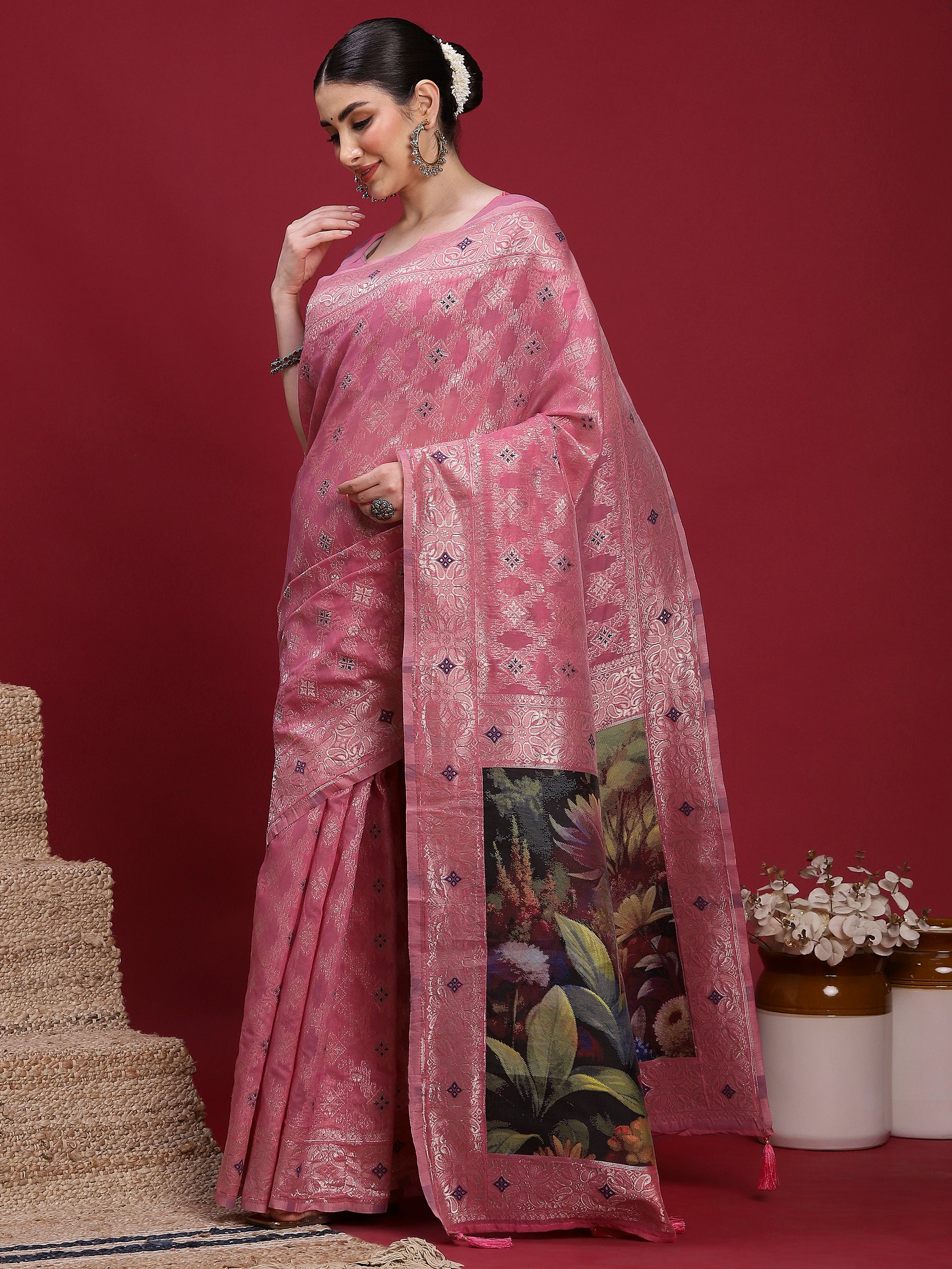 VANAYA Rosy Enchanted Garden Saree
