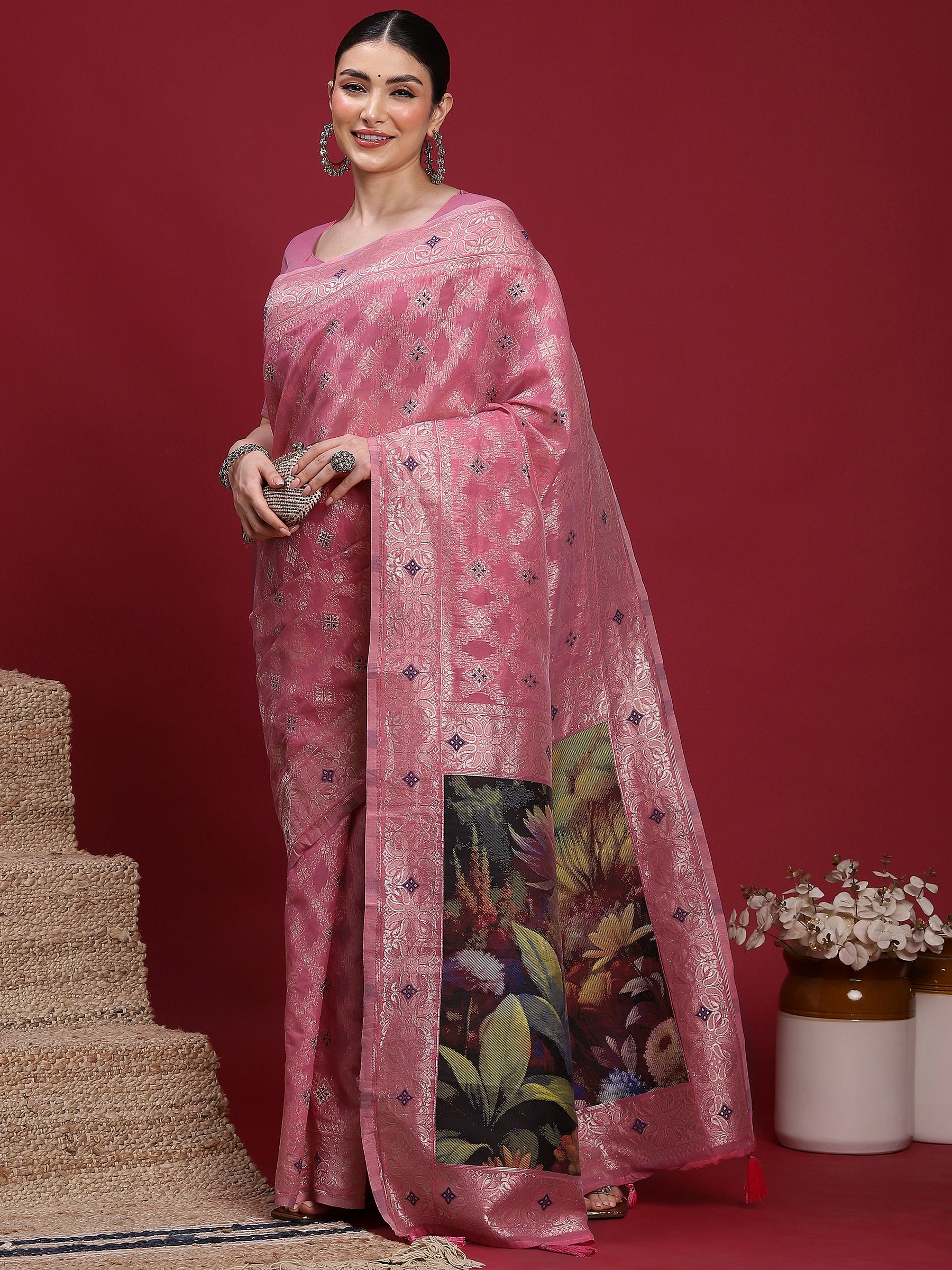 VANAYA Rosy Enchanted Garden Saree