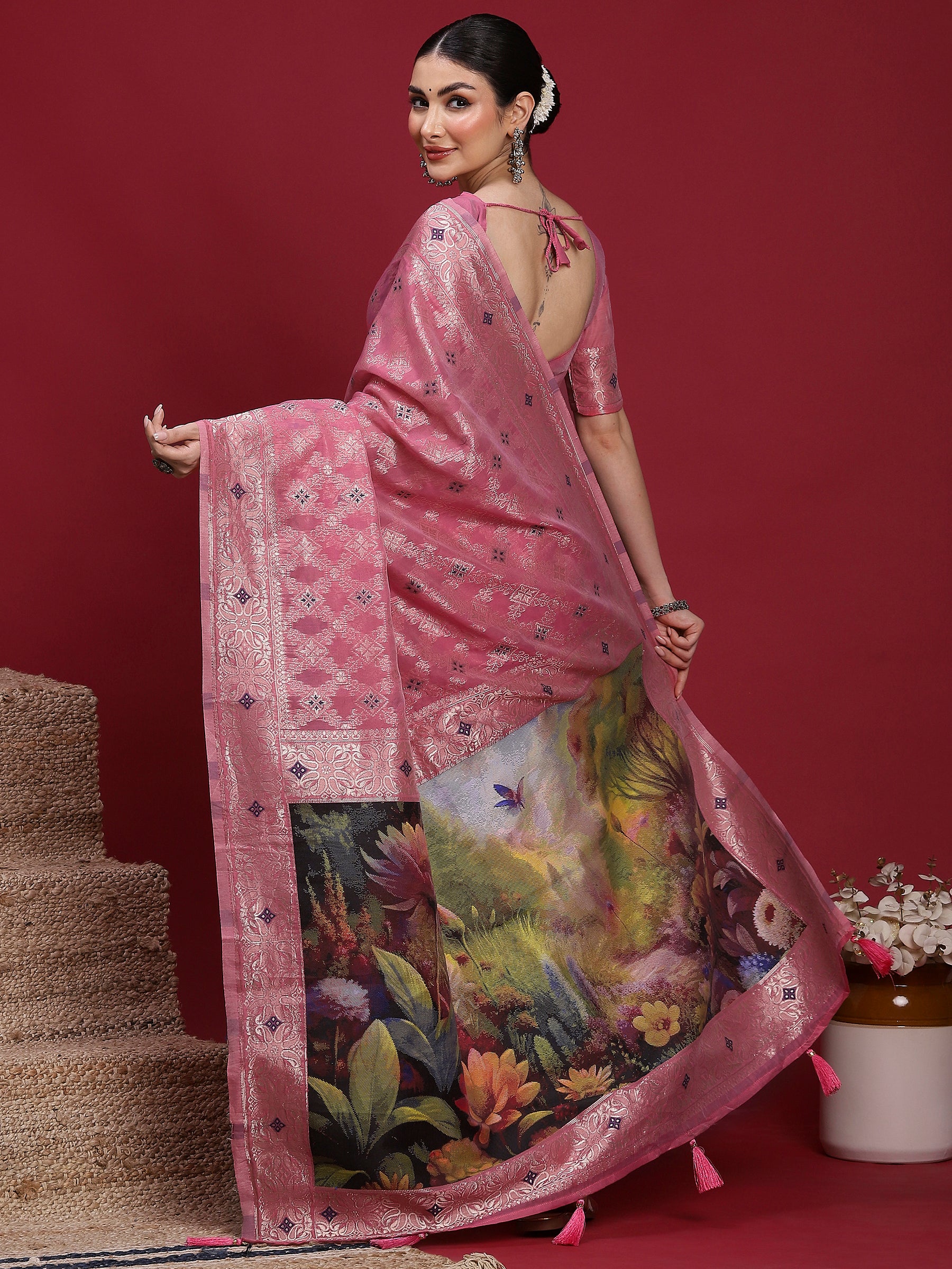 VANAYA Rosy Enchanted Garden Saree
