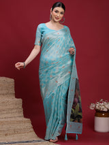 VANAYA Sky Bloom Artistic Weave Saree