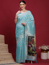 VANAYA Sky Bloom Artistic Weave Saree
