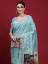 VANAYA Sky Bloom Artistic Weave Saree