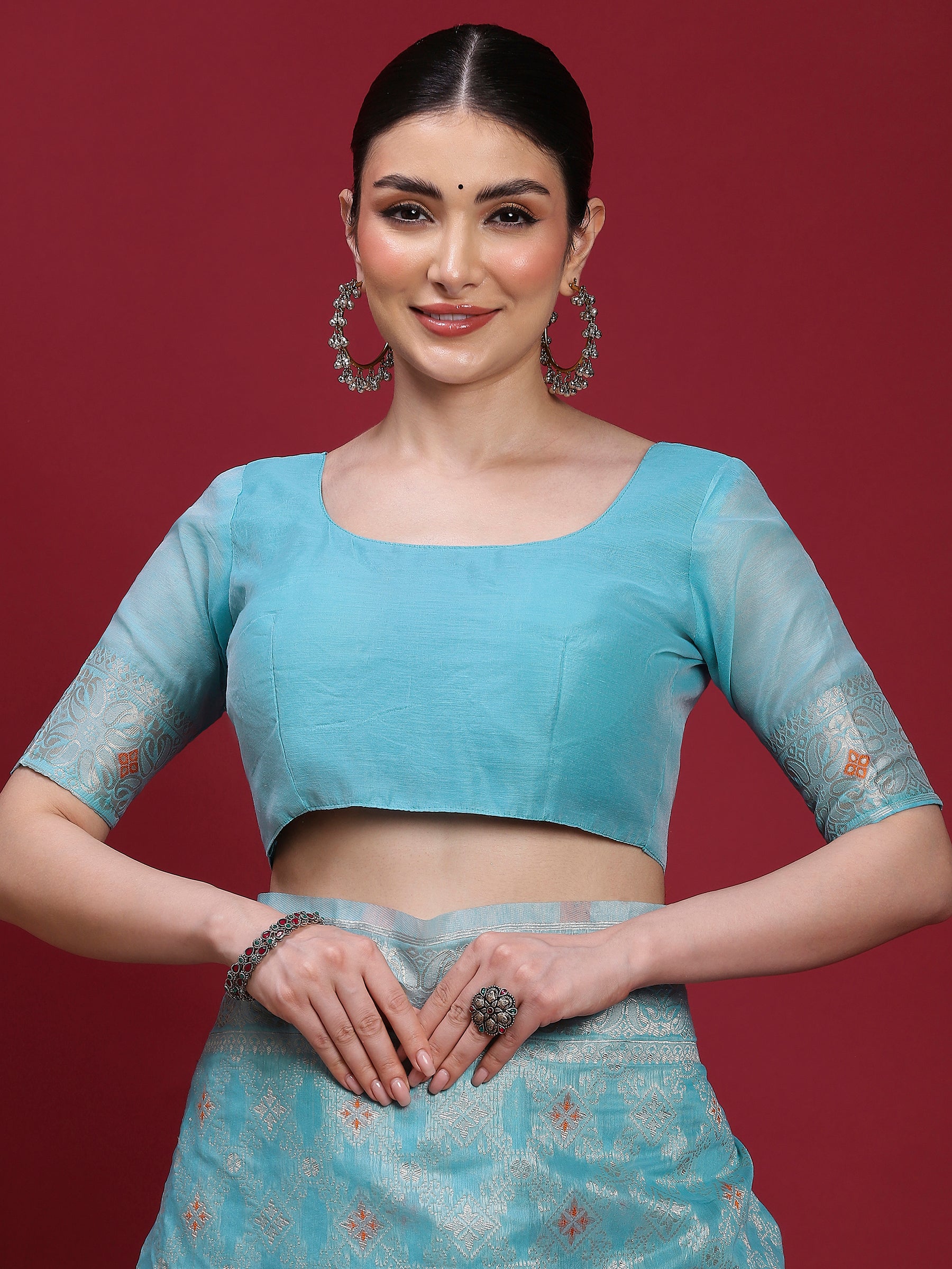 VANAYA Sky Bloom Artistic Weave Saree