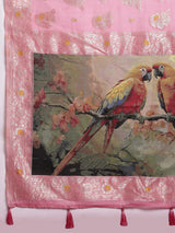 VANAYA-Graceful Dusty Pink Silver Zari Saree with Floral Heritage Pallu Tassels