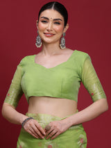 VANAYA Pistachio Bloom Heritage Saree