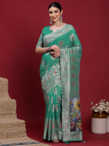 VANAYA Emerald Blossom Heritage Saree