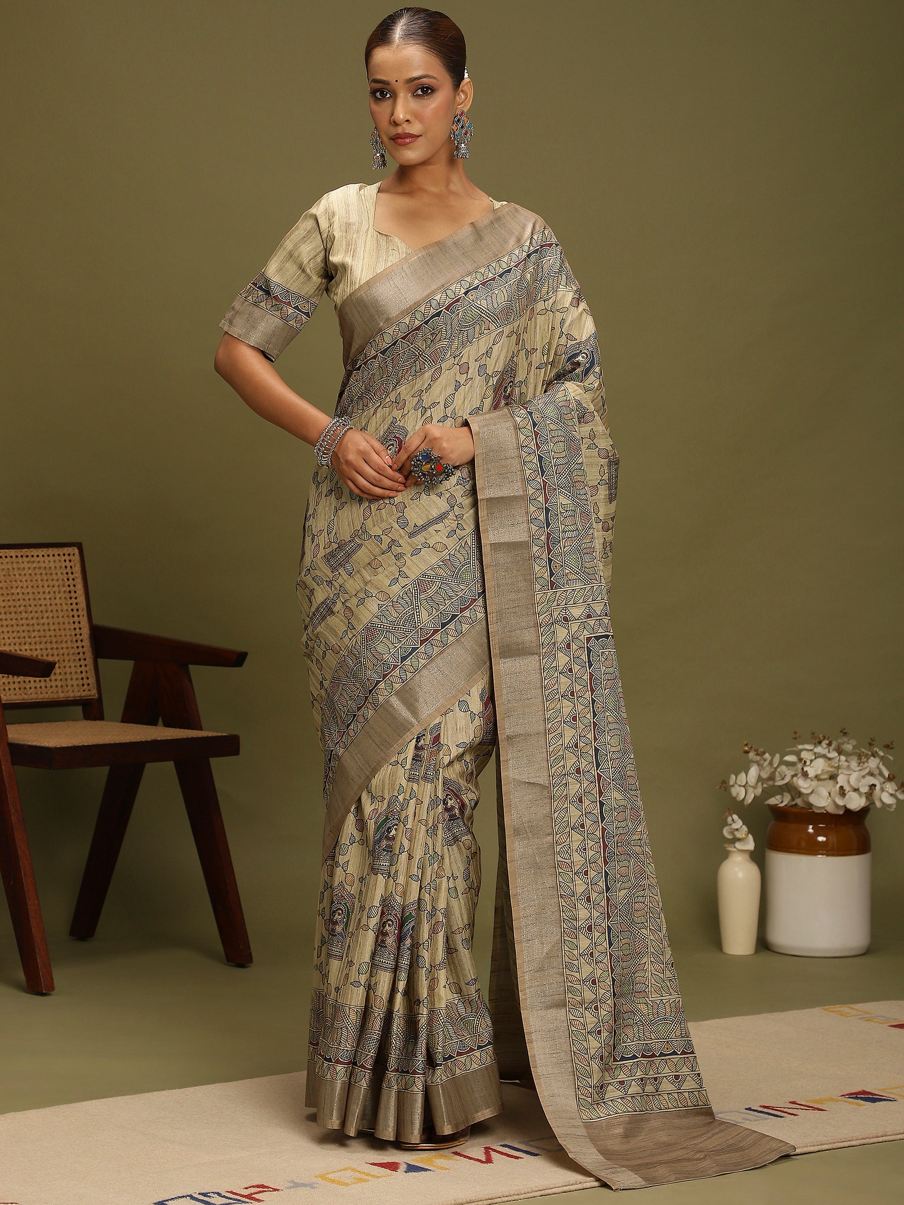 VANIKA PRINT-Timeless Folk Art Printed Saree