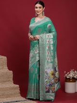 VANAYA Emerald Blossom Heritage Saree