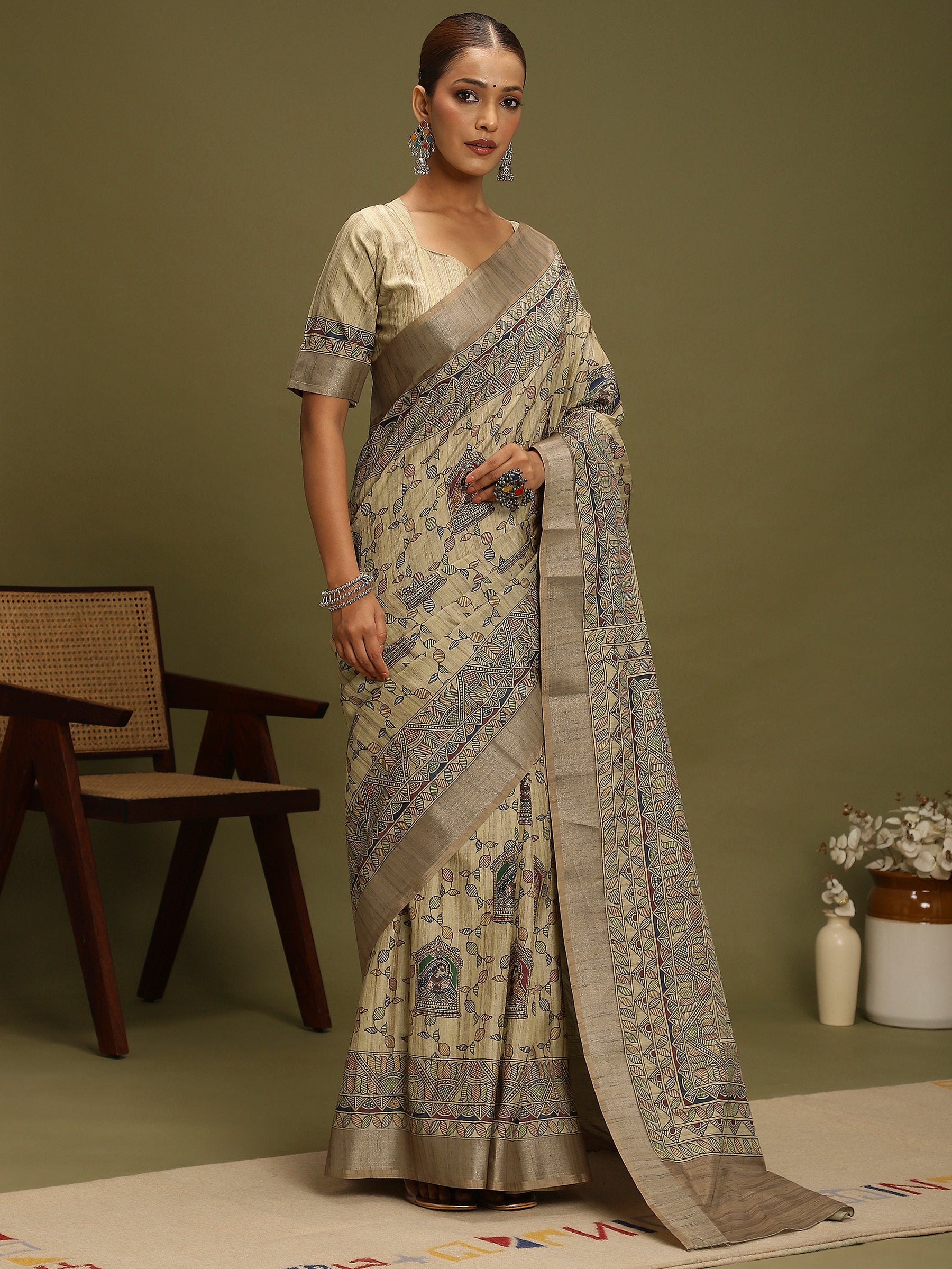 VANIKA PRINT-Timeless Folk Art Printed Saree