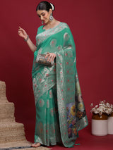 VANAYA Emerald Blossom Heritage Saree