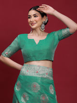 VANAYA Emerald Blossom Heritage Saree