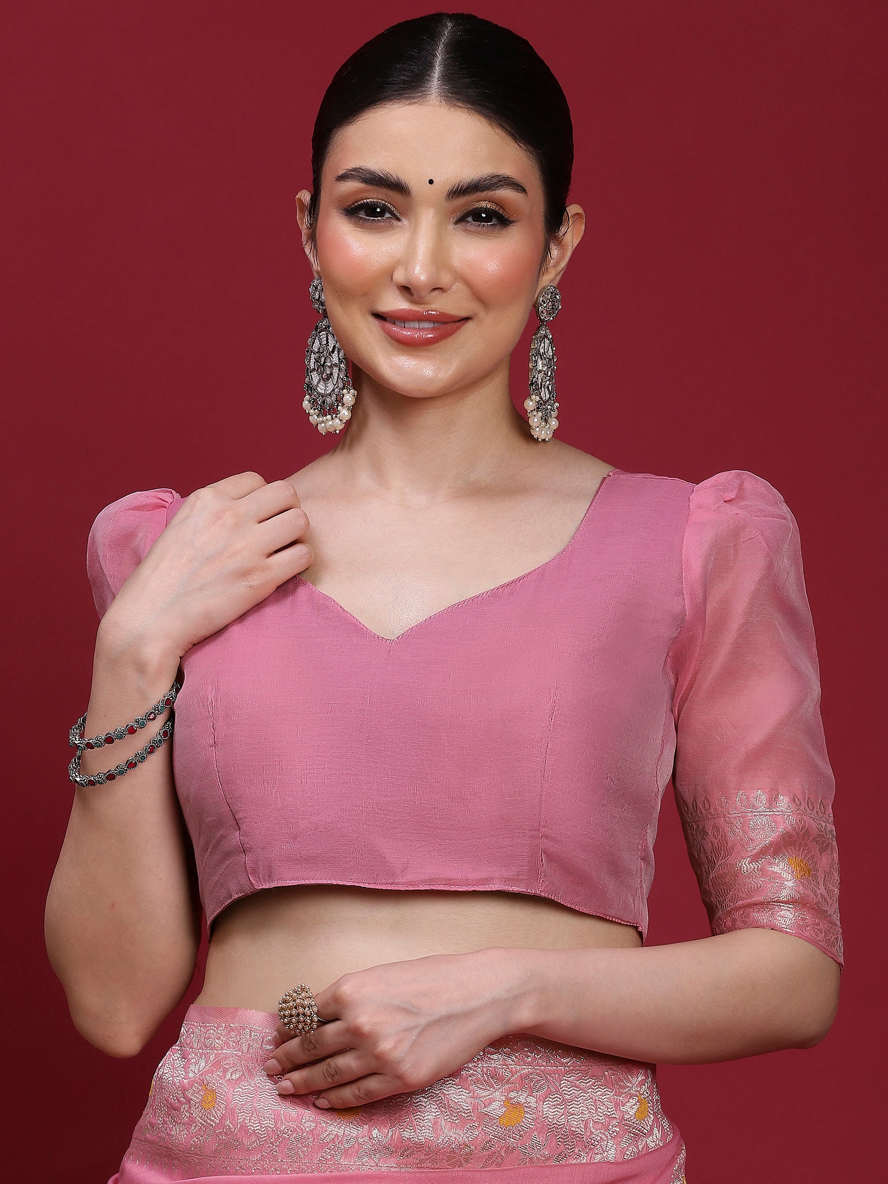 VANAYA Rosy Bloom Regal Saree