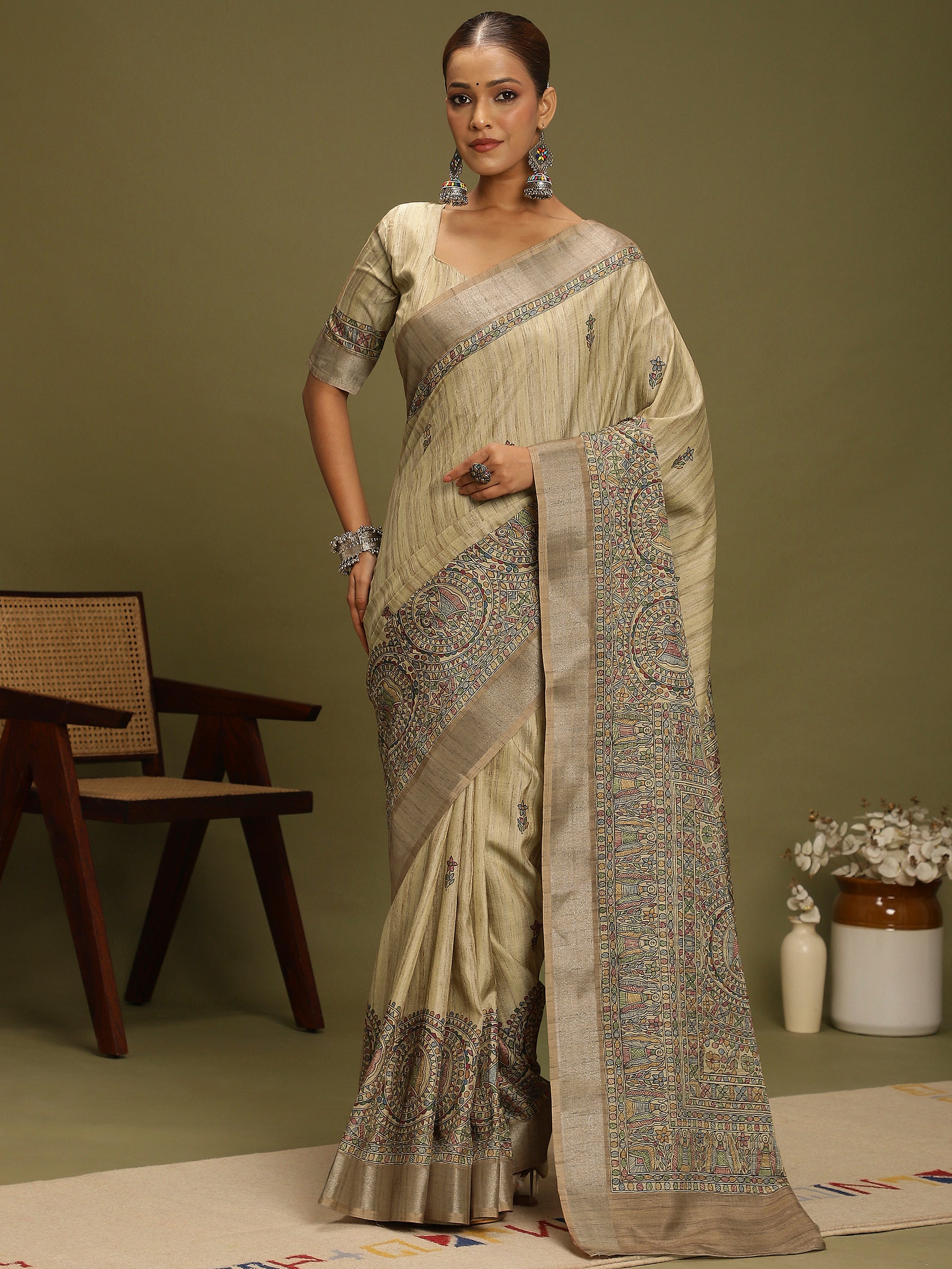 VANIKA PRINT-Royal Heritage Border Designer Saree