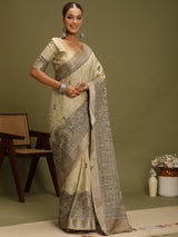 VANIKA PRINT-Royal Heritage Border Designer Saree