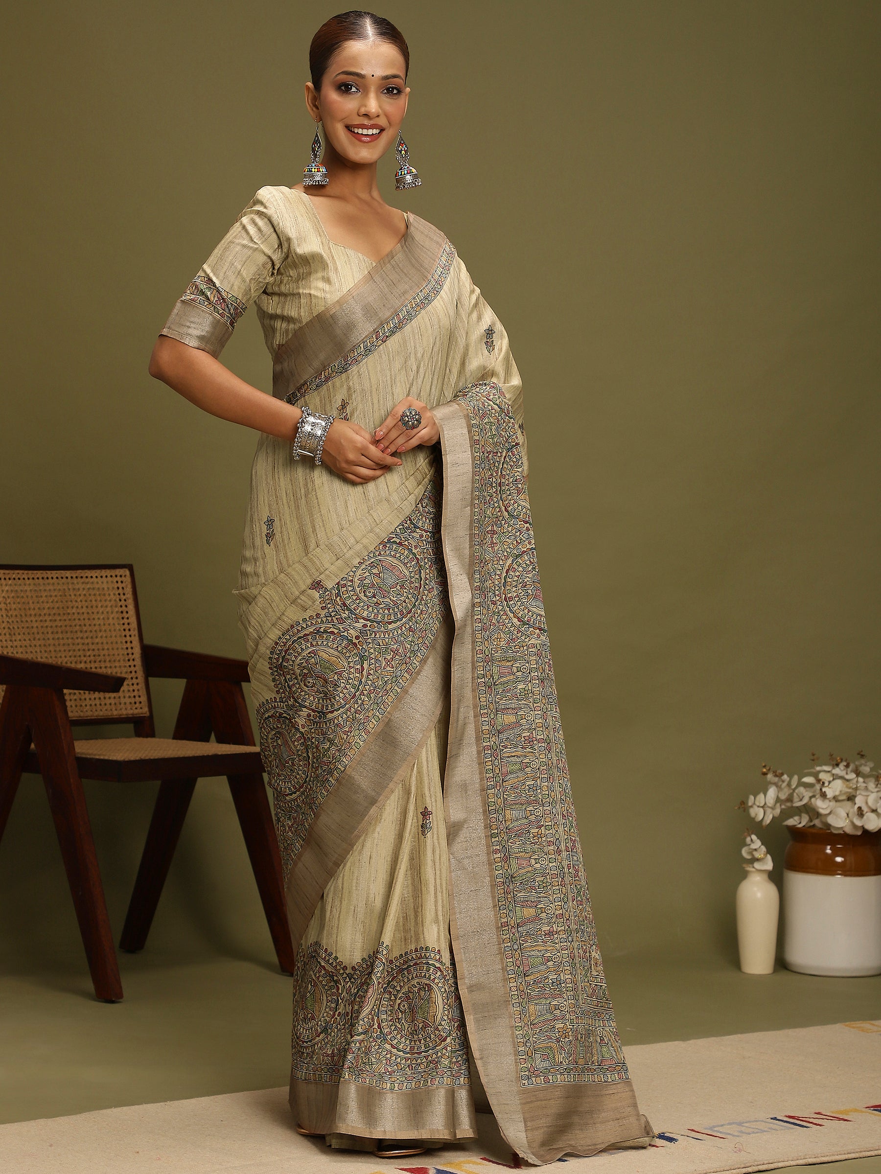 VANIKA PRINT-Royal Heritage Border Designer Saree