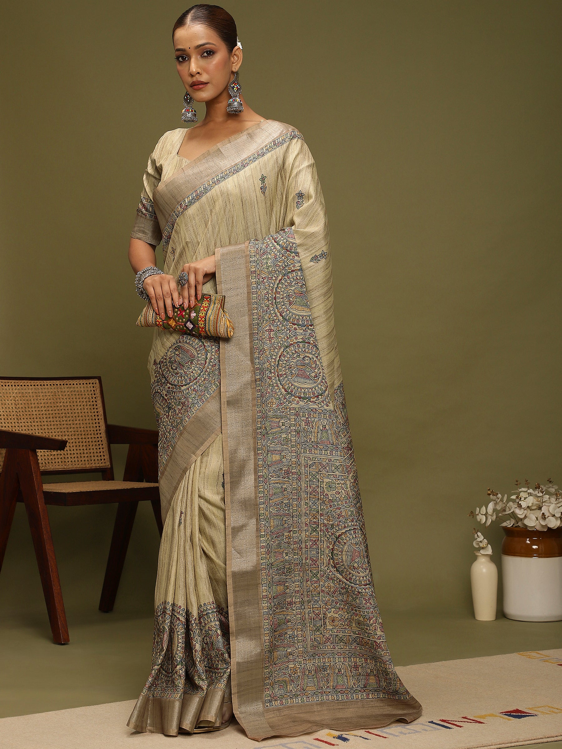 VANIKA PRINT-Royal Heritage Border Designer Saree
