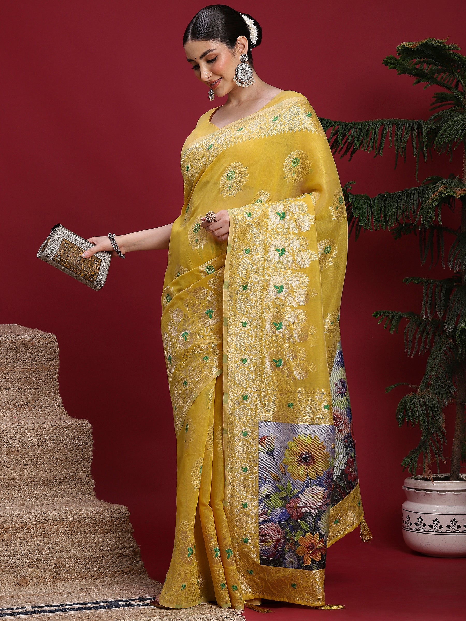 VANAYA Golden Sunflower Royale Saree