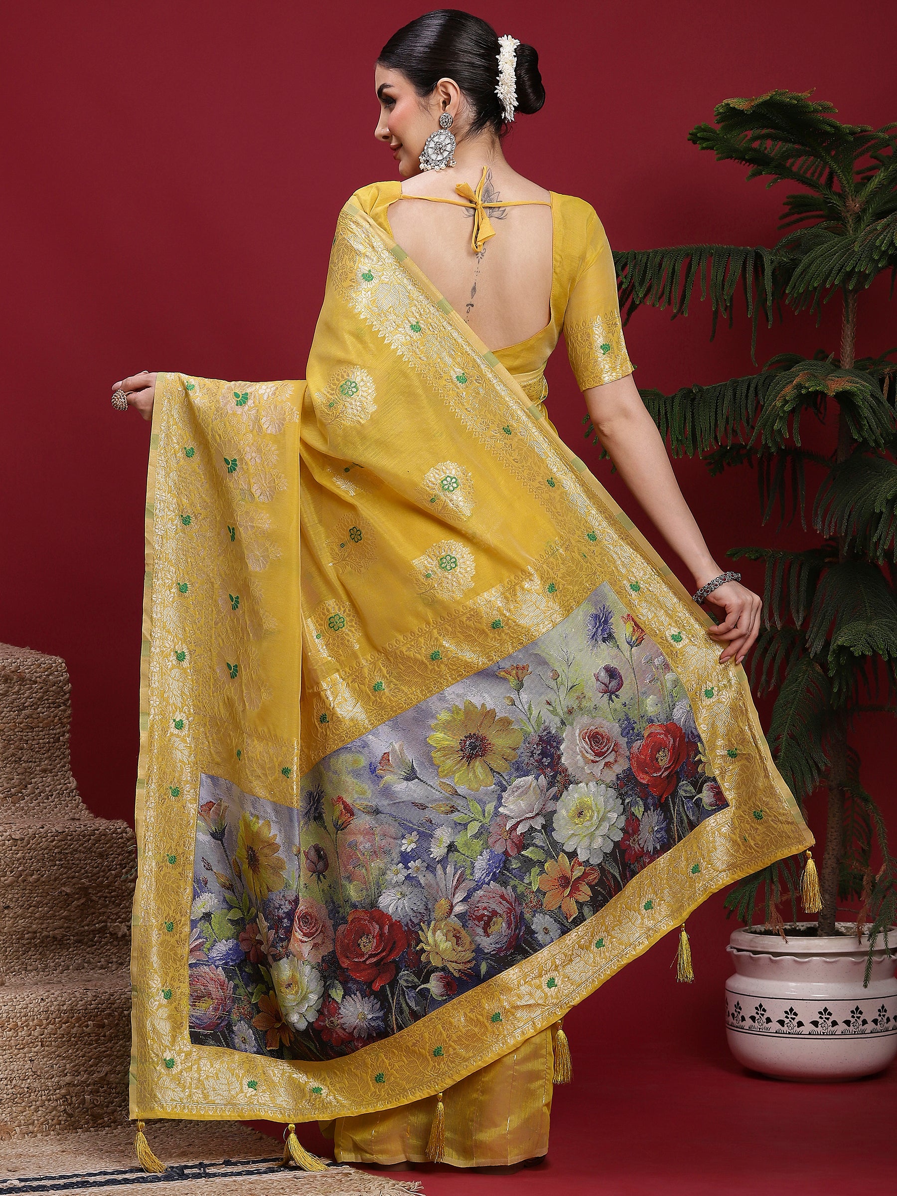VANAYA Golden Sunflower Royale Saree