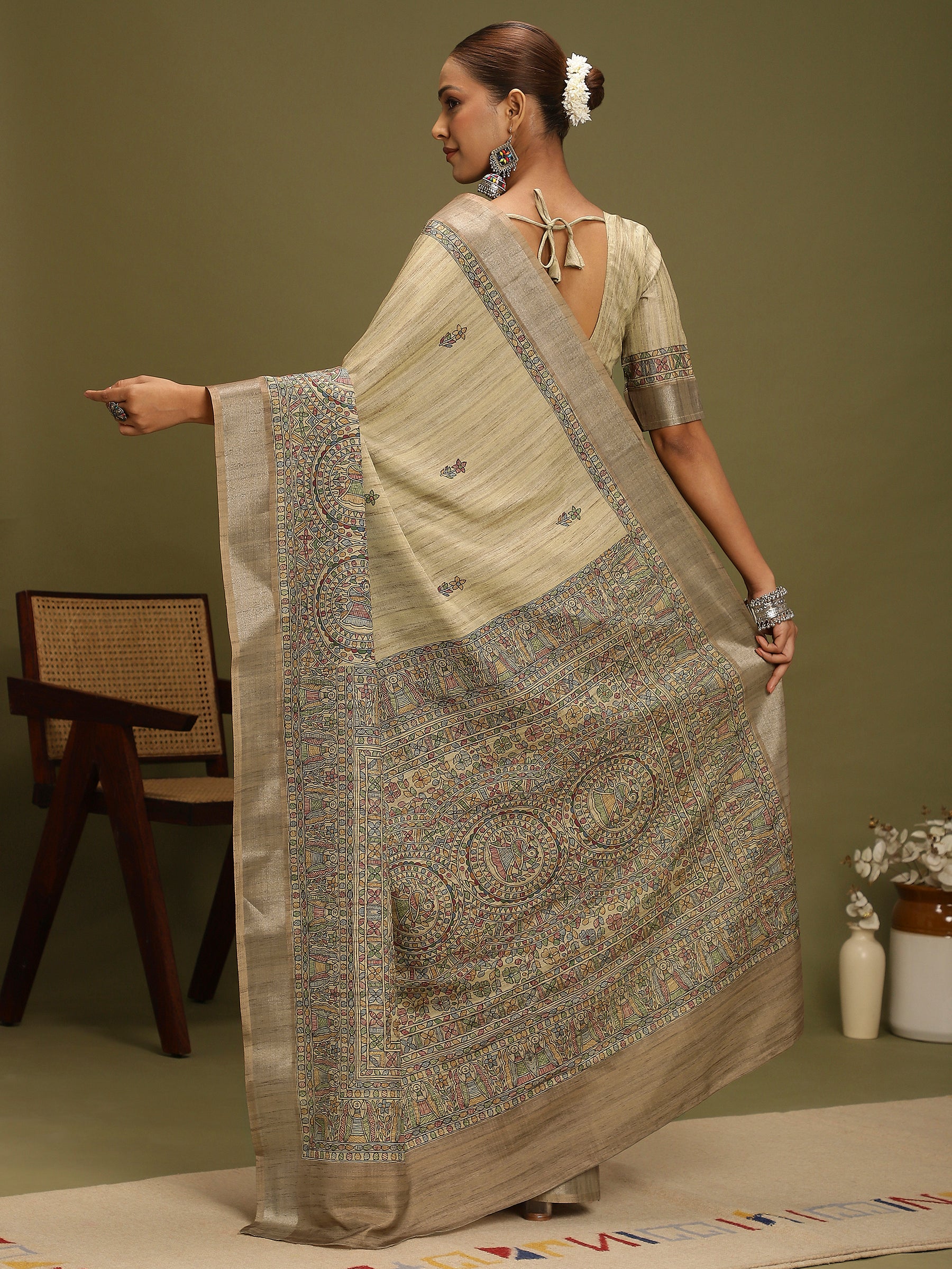 VANIKA PRINT-Royal Heritage Border Designer Saree