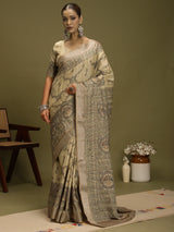 VANIKA PRINT-Graceful Earth-Tone Artisan Saree