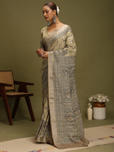VANIKA PRINT-Graceful Earth-Tone Artisan Saree