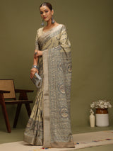 VANIKA PRINT-Graceful Earth-Tone Artisan Saree