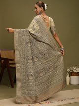 VANIKA PRINT-Graceful Earth-Tone Artisan Saree