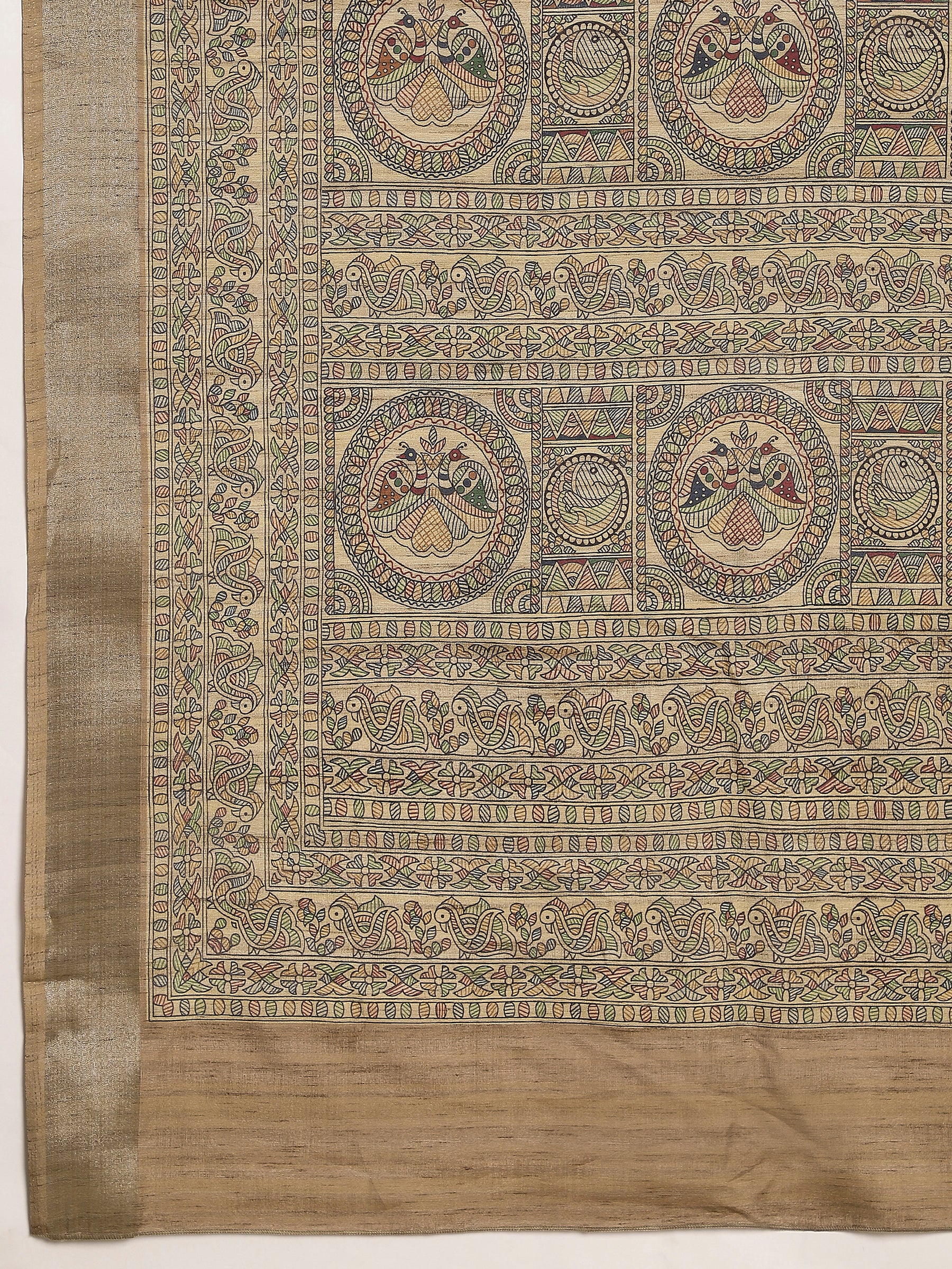 VANIKA PRINT-Graceful Earth-Tone Artisan Saree