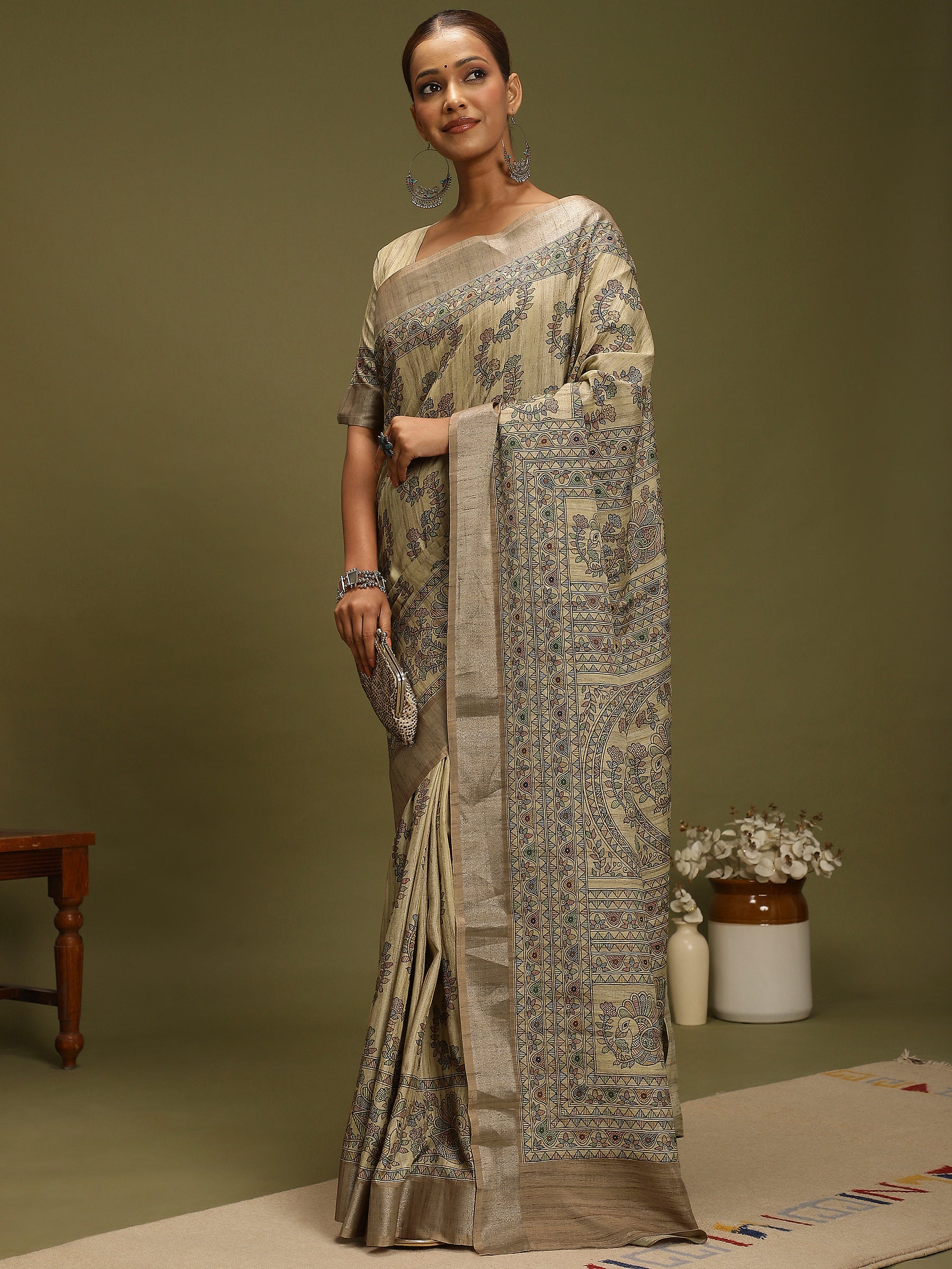 VANIKA PRINT-Timeless Madhubani Bloom Saree