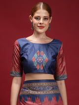 Gulabi Twilight Saree-Vintage Rose Ikat Saree
