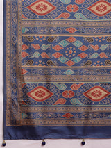 Gulabi Twilight Saree-Vintage Rose Ikat Saree