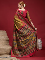 Gulabi Royale Tradition-Golden Ember Heritage Saree