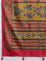 Gulabi Royale Tradition-Golden Ember Heritage Saree