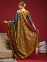 Gulabi Heritage Charm-Slate Gold Heritage Saree