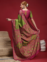 Gulabi Emerald Royale-Parrot Green Heritage Saree