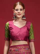 Gulabi Emerald Royale-Parrot Green Heritage Saree