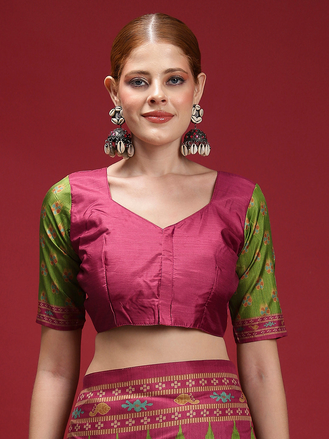 Gulabi Emerald Royale-Parrot Green Heritage Saree